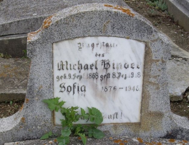 Binder Michael 1868-1918 Stefani Sofia 1876-1948 Grabstein
